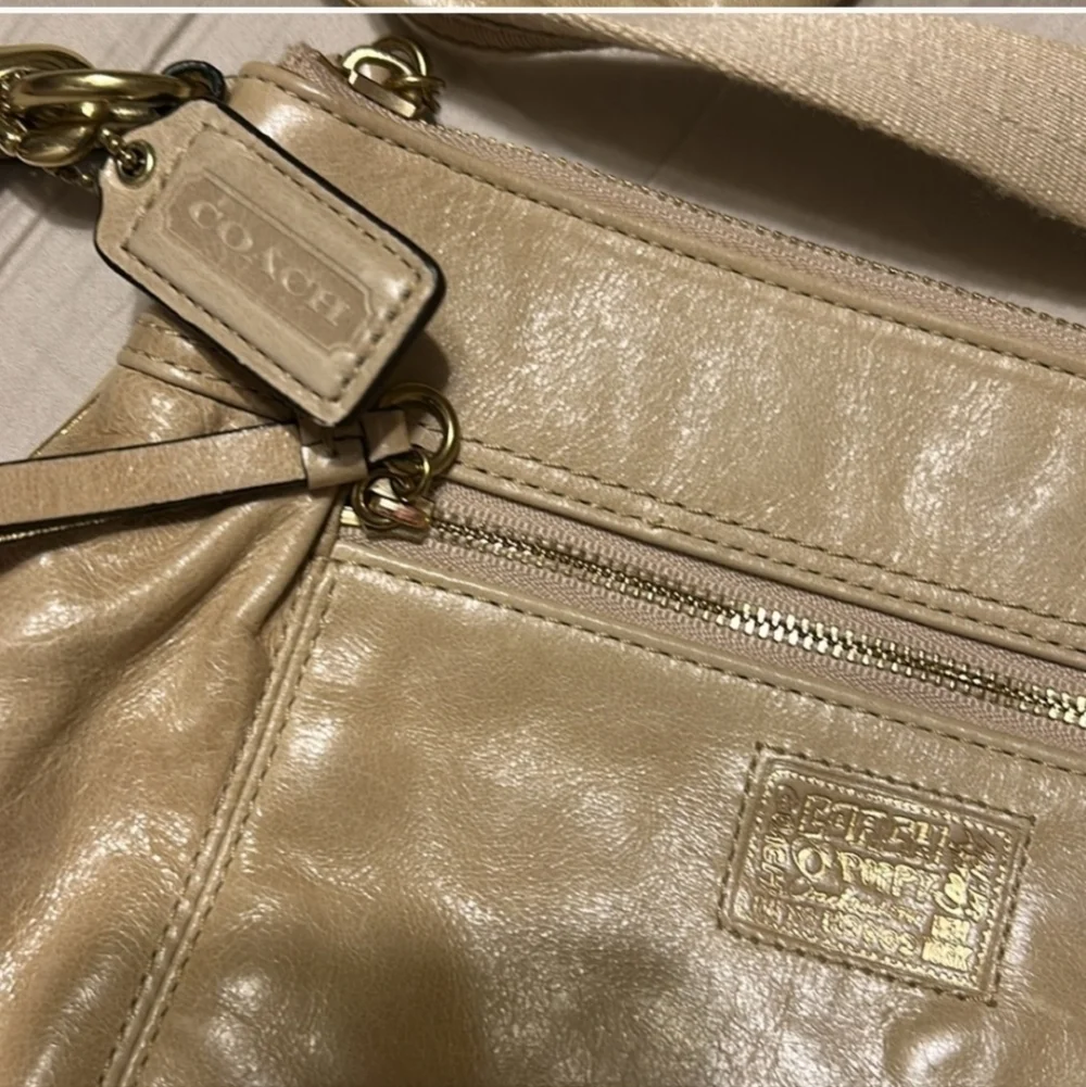 Coach Poppy Cream Leather Crossbody Bag